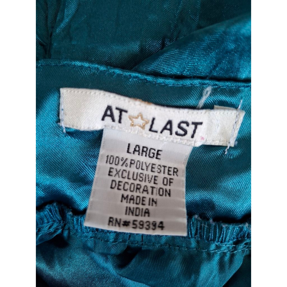 AT LAST Teal Embellished Camisole L party wear evening wear Y2K - Picture 3 of 4